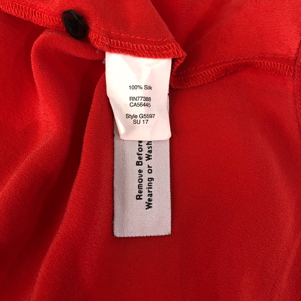 Madewell 100% Silk Shirtdress size L in Red - Picture 9 of 9
